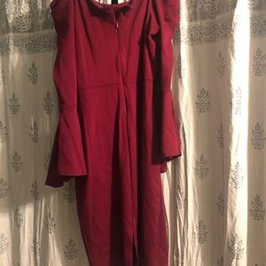 Lulu's Dresses - Maroon off the shoulder midi dress Lulu's Dresses - Maroon off the shoulder midi dress